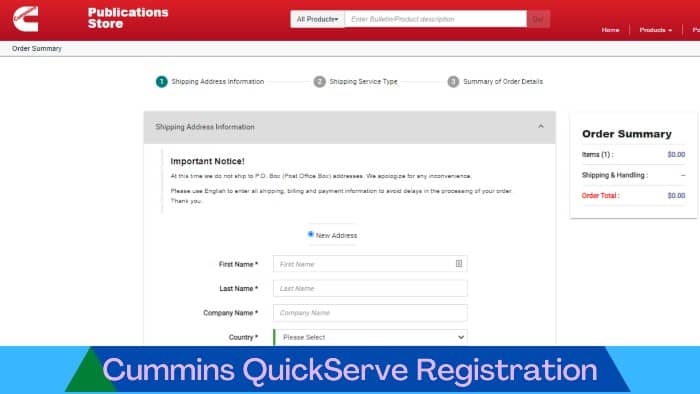 Cummins-QuickServe-Registration